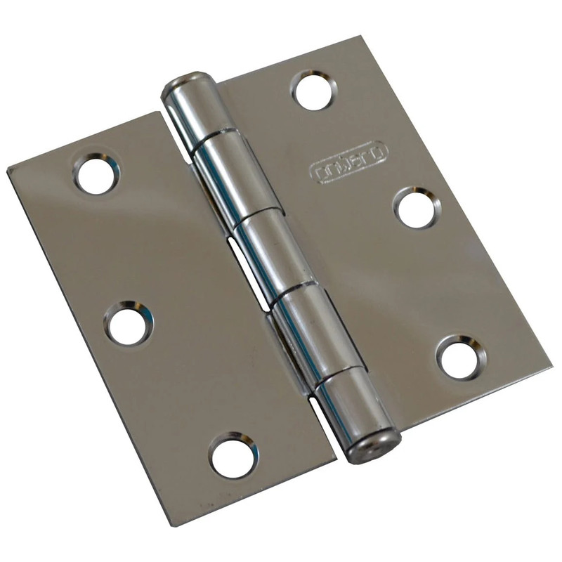 Full Mortise Butt Hinge - Size:3" - Finish:Chrome - Corner Type:Square Corner